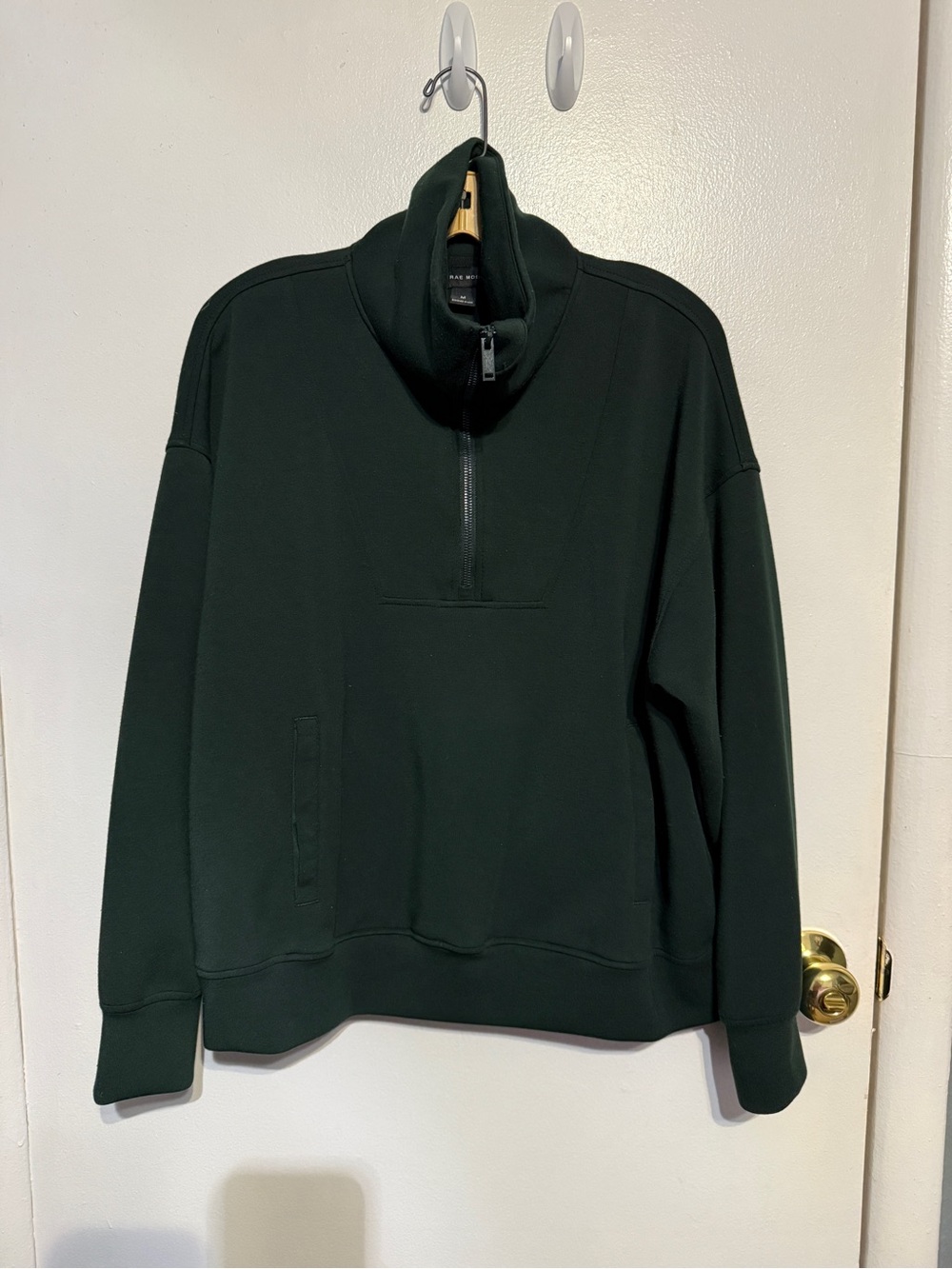 Dark Green Quarter Zip Women's Sweater